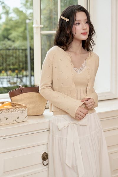 Áo len cặp Dara knit set - White