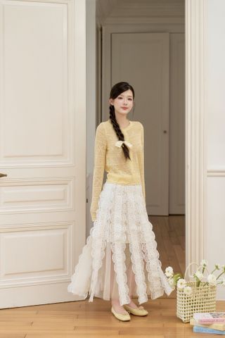 Áo khoác len Macy knit cardigan - White