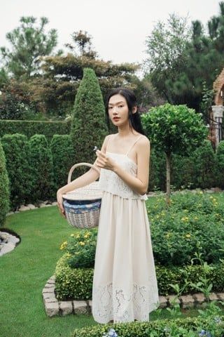 Broderie maxi dress