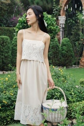 Broderie maxi dress