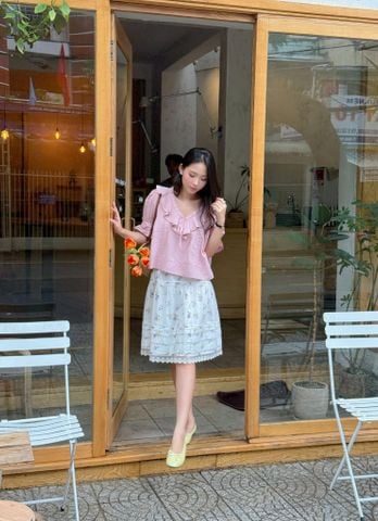 Áo blouse Buttercup - Hồng đỗ