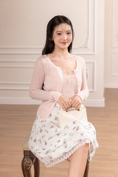 Set áo len Josie - Hồng