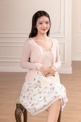 Set áo len Josie - Hồng