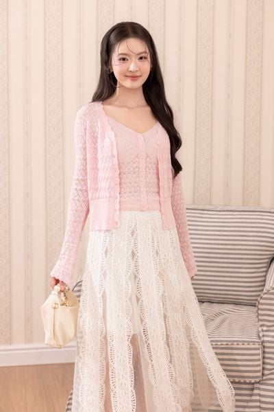 Set áo len Bella - Hồng