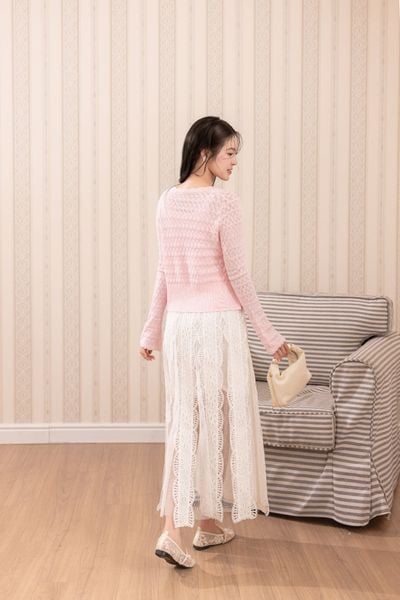 Set áo len Bella - Hồng