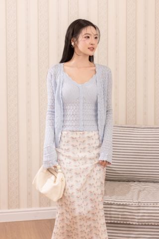 Set áo len Bella - Hồng