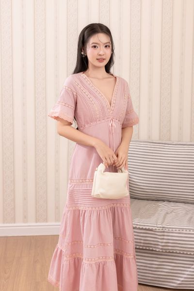 [Pre-order 20% off] Đầm dài Primrose - Hồng đỗ