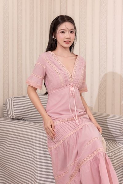 [Pre-order 20% off] Đầm dài Primrose - Hồng đỗ