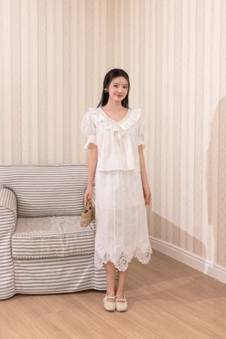 Áo blouse Buttercup - Hồng đỗ