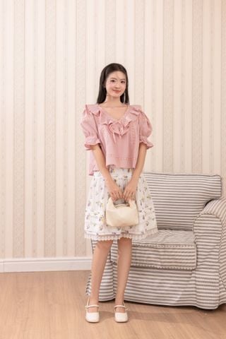 Áo blouse Buttercup - Hồng đỗ