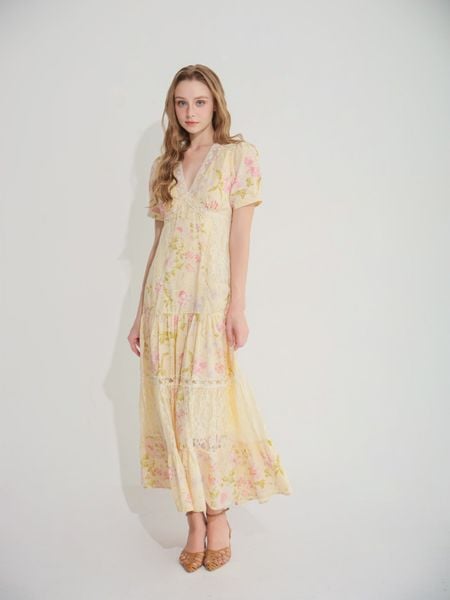 Đầm cotton dài Isabella DAM001 - Trắng