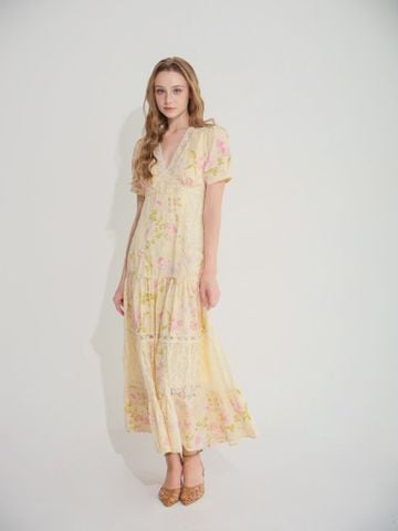 Đầm cotton dài Isabella DAM001 - Trắng