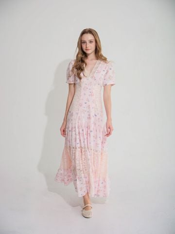 Đầm cotton dài Isabella DAM001 - Trắng
