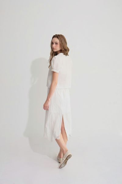 Chân váy midi Betty - Trắng