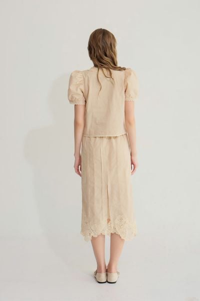 Chân váy midi Betty - Trắng
