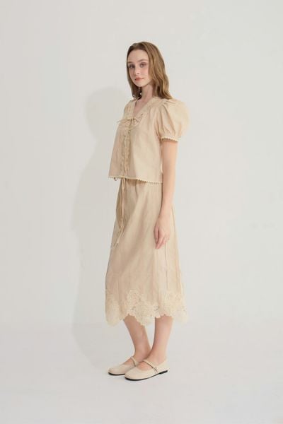 Chân váy midi Betty - Trắng