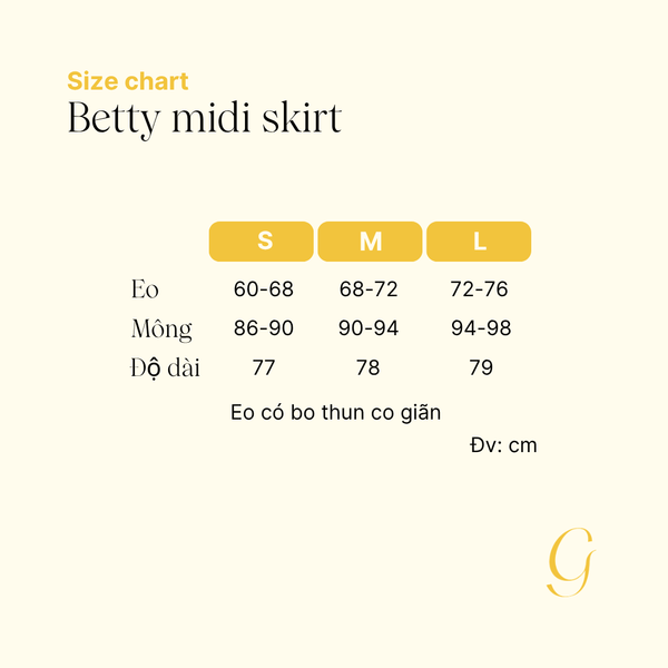 Chân váy midi Betty - Trắng