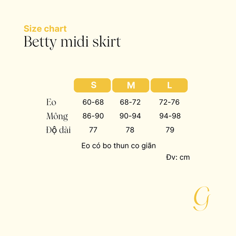 Chân váy midi Betty - Trắng
