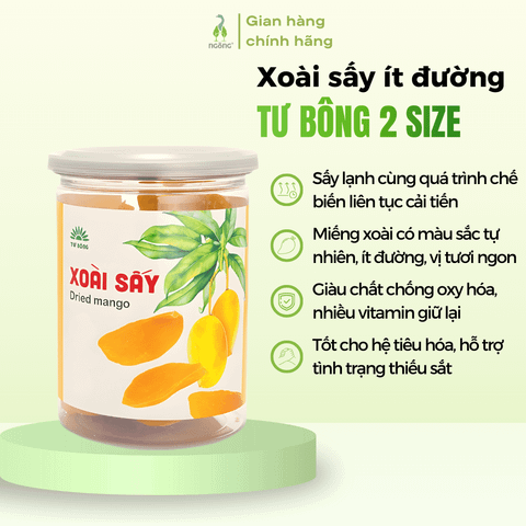 Xoài sấy dẻo Tư Bông ít đường 120g, 150g