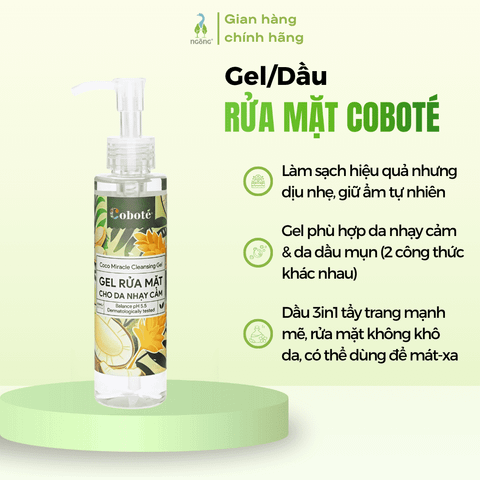 Gel/Dầu rửa mặt Coboté 150ml
