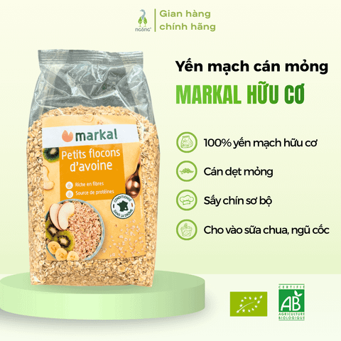 Yến mạch cán dẹt mỏng Markal hữu cơ 500g