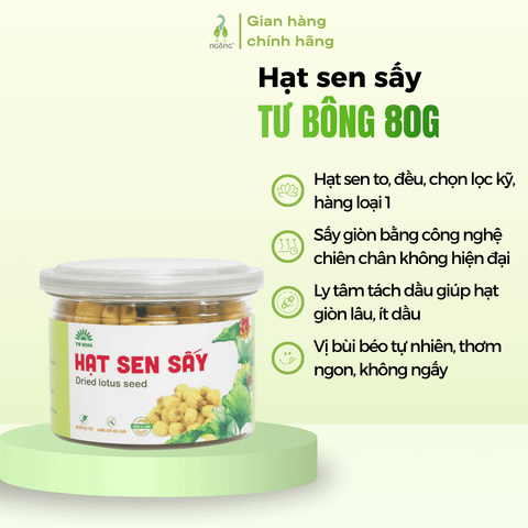 Hạt sen sấy giòn Tư Bông 80g
