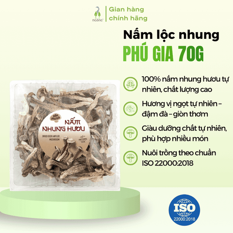 Nấm nhung hươu (lộc nhung) Phú Gia 70g