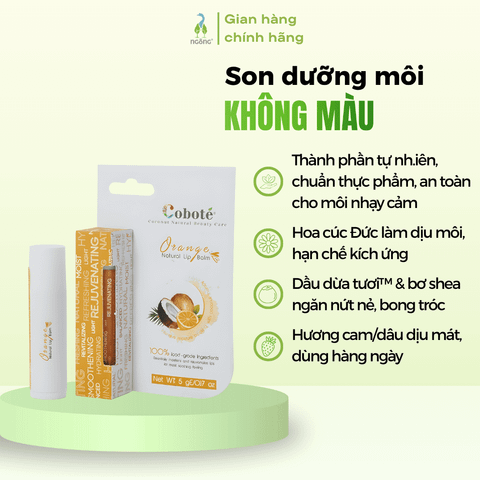 Son dưỡng không màu Coboté hương cam, dâu 5g