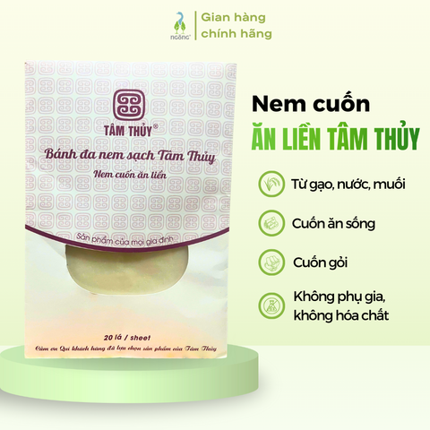 Nem cuốn ăn sống Tâm Thủy 20 lá 12x18cm/túi