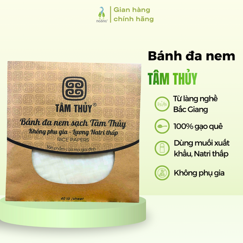 Bánh đa nem Thổ Hà Tâm Thủy loại 1 natri thấp (18cm/23cm - 40 lá/túi)