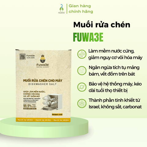 Muối rửa chén bát Fuwa3e hữu cơ cho máy 2kg
