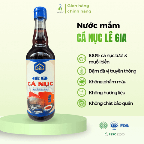 Nước mắm Lê Gia truyền thống cá nục 25(+-1)gN/l chai 525ml