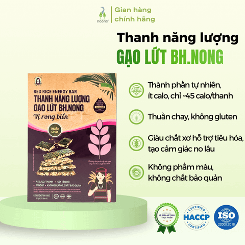 Thanh năng lượng Bh.nong gạo lứt vị rong biển 180g