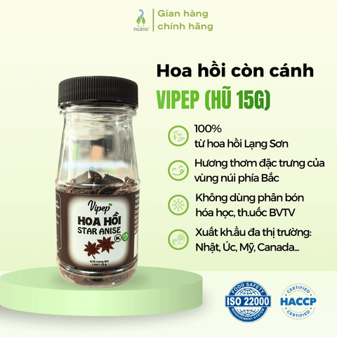 Hoa hồi khô Vipep nguyên cánh hũ 15g