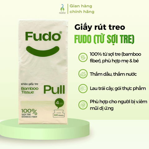 Thùng khăn giấy rút treo tường 4 lớp Fudo 4 túi x 320 tờ