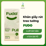 Thùng khăn giấy rút treo tường 4 lớp Fudo 4 túi x 320 tờ