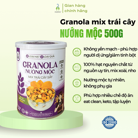 Granola nướng mộc mix trái cây sấy Bh.nong 500g