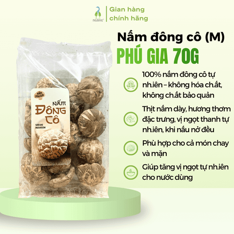 Nấm đông cô Phú Gia size M 70g