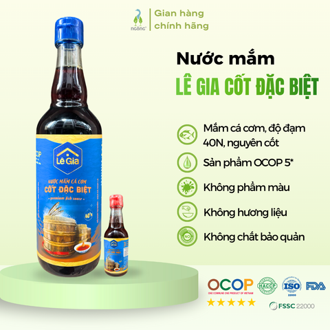 Nước mắm Lê Gia cốt đặc biệt 40N chai 525ml