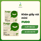 Thùng khăn giấy rút mini Fudo 3 lớp 24 gói x 80 tờ