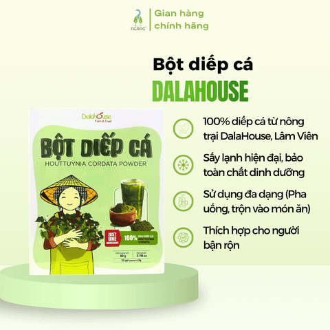 Bột diếp cá sấy lạnh DalaHouse hộp 60g (20 gói x 3g)