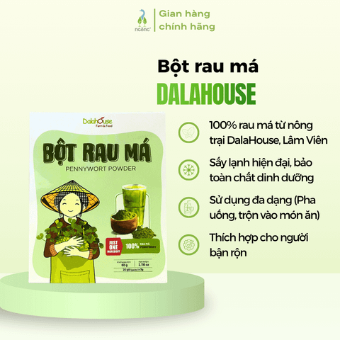 Bột rau má nguyên chất DalaHouse hộp 60g (20 gói x 3g)