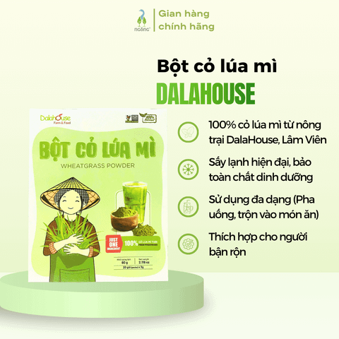 Bột cỏ lúa mì DalaHouse hộp 60g (20 gói x 3g)