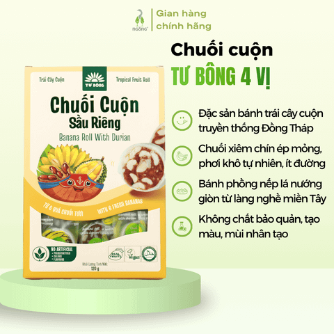 Chuối cuộn Tư Bông 4 phân loại 120g