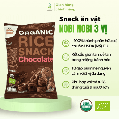 Snack ăn vặt Nobi Nobi 3 vị cho trẻ 18 tháng+ 40g