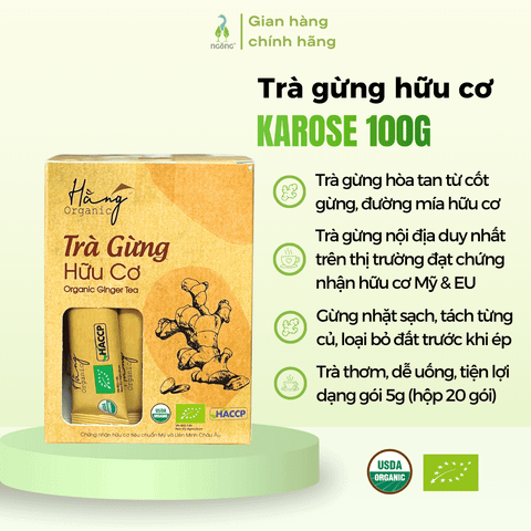 Trà gừng hữu cơ Karose 100g (20 gói x 5g)