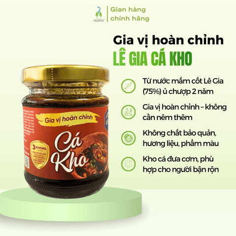 Gia vị kho cá hoàn chỉnh Lê Gia hũ thủy tinh 180g