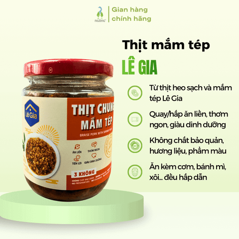 Thịt heo chưng mắm tép Lê Gia hũ 170g