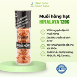 Muối hồng Himalaya Vipep nguyên hạt hũ thủy tinh 120g