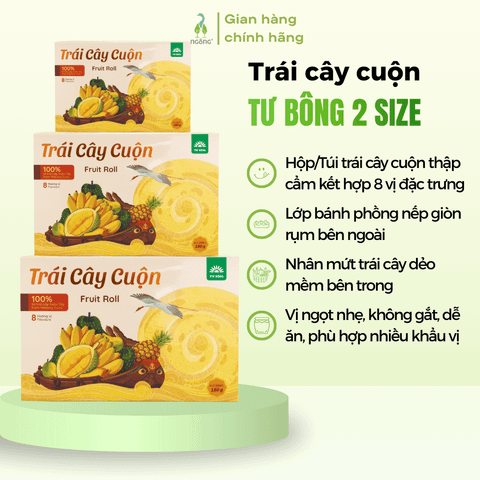 Trái cây cuộn Tư Bông 8 vị 180g, 500g